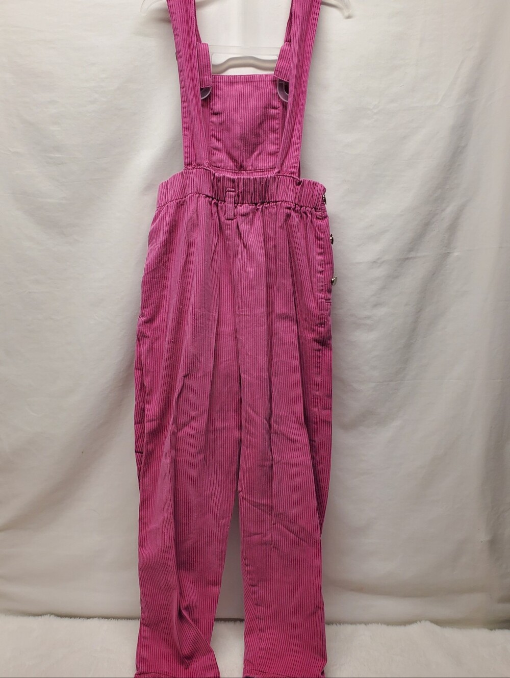 Rare Vtg Girls Pink Corduroy Overalls - Classic Bib Jumpsuit 90s Paper Tag - Picture 3 of 8